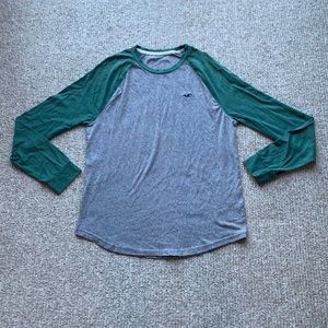 HOLLISTER Gray and Teal Long Sleeve Tee, Men’s M